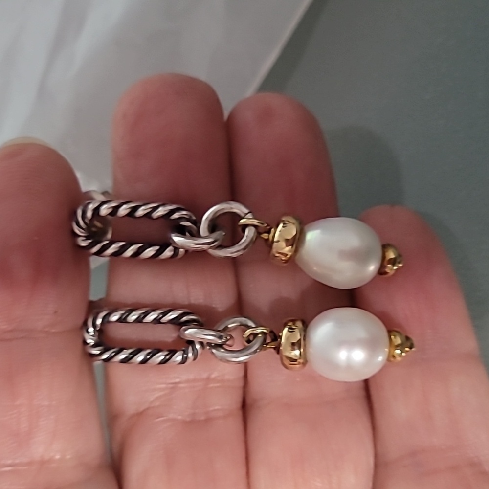 David Yurman Two-Tone Pear Drop Bijoux Earrings
